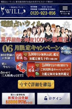 電話占いウィル,当たる,先生